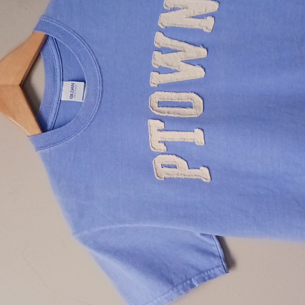Gildan PTOWN Cotton Blue T-Shirt Size S - Picture 2 of 10